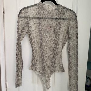 See through snake skin body suit